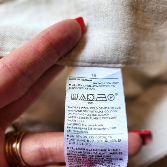 Banana Republic Factory Flax Wide Leg High-Rise Linen Blend Pant Sz 16 - Picture 9 of 9